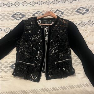Elegant Black Lace Women's Jacket